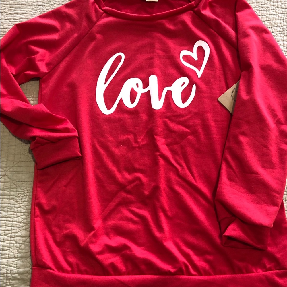 Oversized slouchy LOVE sweatshirt NWT